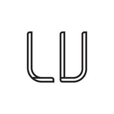 lu ilk harf vektör logo simgesi