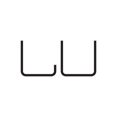 lu ilk harf vektör logo simgesi