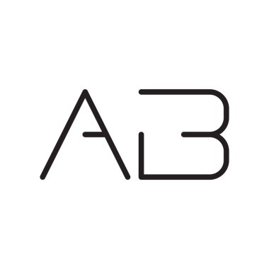 ab ilk harf vektör logo simgesi
