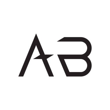 ab ilk harf vektör logo simgesi