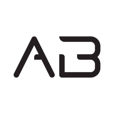 ab ilk harf vektör logo simgesi