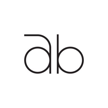 ab ilk harf vektör logo simgesi