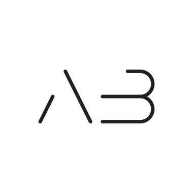 ab ilk harf vektör logo simgesi