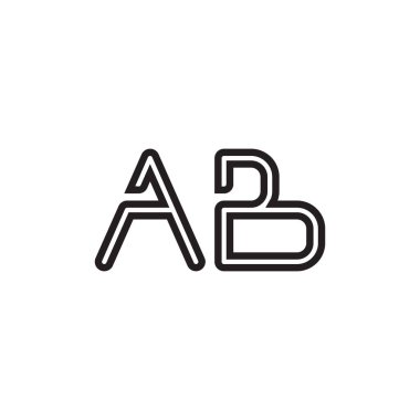 ab ilk harf vektör logo simgesi