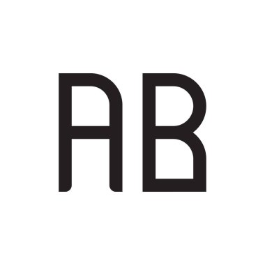 ab ilk harf vektör logo simgesi