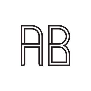 ab ilk harf vektör logo simgesi