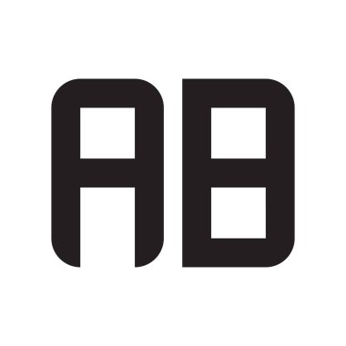 ab ilk harf vektör logo simgesi