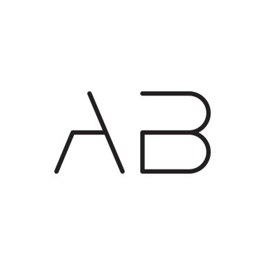 ab ilk harf vektör logo simgesi