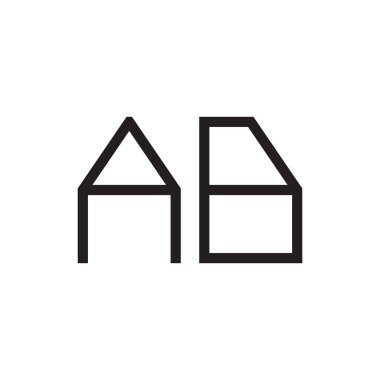 ab ilk harf vektör logo simgesi