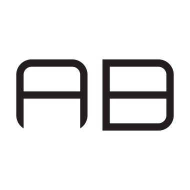 ab ilk harf vektör logo simgesi