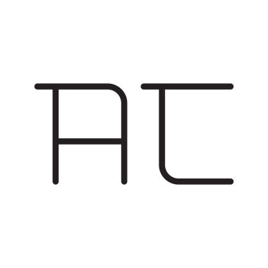 ac ilk harf vektör logo simgesi