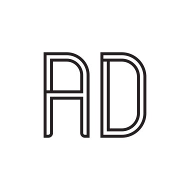 ad ilk harf vektör logo simgesi