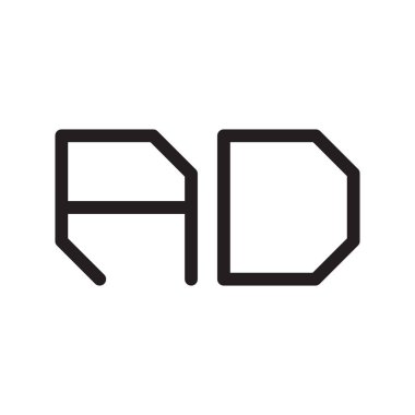 ad ilk harf vektör logo simgesi