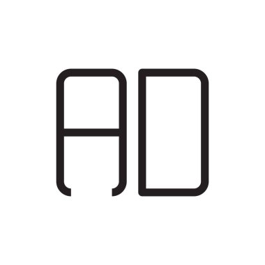 ad ilk harf vektör logo simgesi