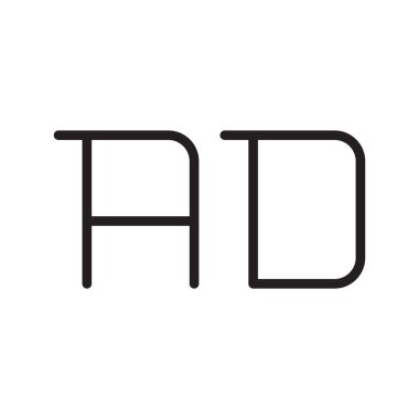 ad ilk harf vektör logo simgesi