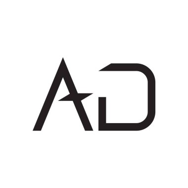 ad ilk harf vektör logo simgesi