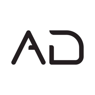 ad ilk harf vektör logo simgesi