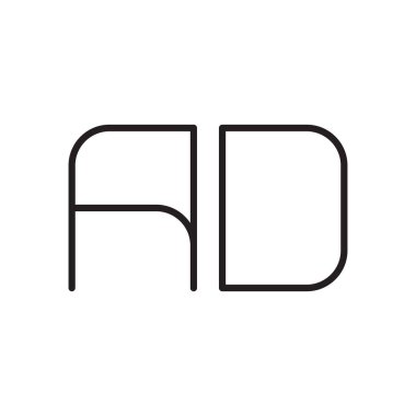 ad ilk harf vektör logo simgesi