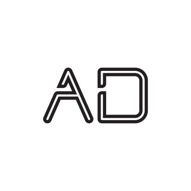 ad ilk harf vektör logo simgesi