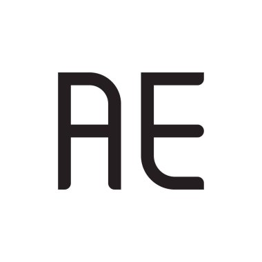 ae ilk harf vektör logo simgesi