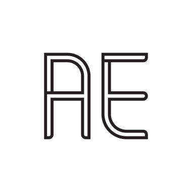 ae ilk harf vektör logo simgesi