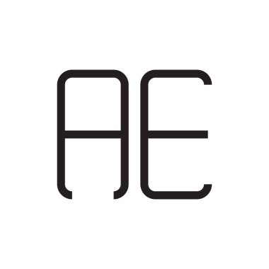 ae ilk harf vektör logo simgesi