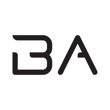 ba ilk harf vektör logo simgesi