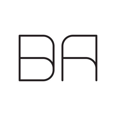 ba ilk harf vektör logo simgesi