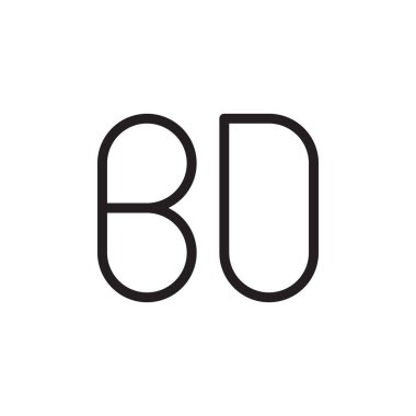 bd ilk harf vektör logo simgesi