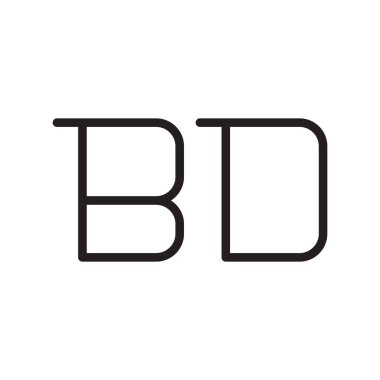 bd ilk harf vektör logo simgesi