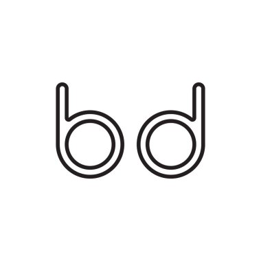 bd ilk harf vektör logo simgesi