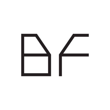 bf ilk harf vektör logo simgesi