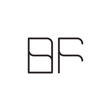 bf ilk harf vektör logo simgesi