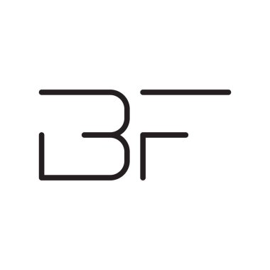 bf ilk harf vektör logo simgesi
