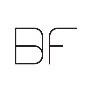bf ilk harf vektör logo simgesi