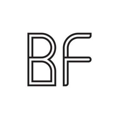 bf ilk harf vektör logo simgesi