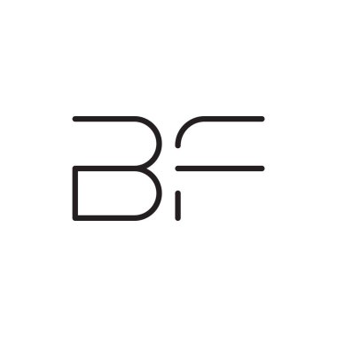 bf ilk harf vektör logo simgesi