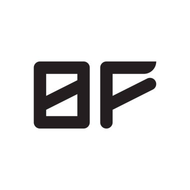 bf ilk harf vektör logo simgesi