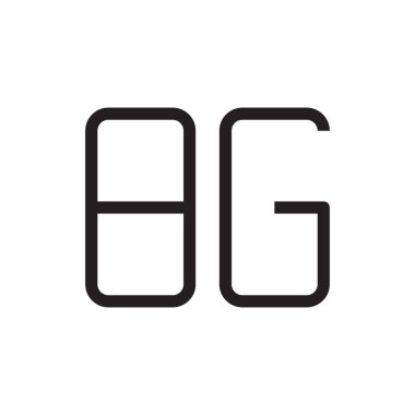 bg ilk harf vektör logo simgesi
