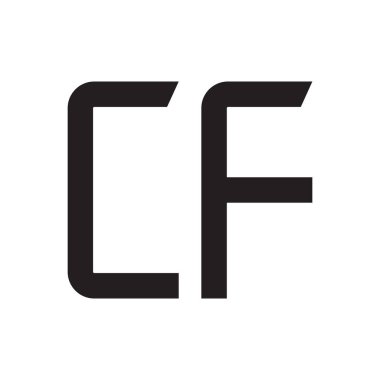 cf ilk harf vektör logo simgesi