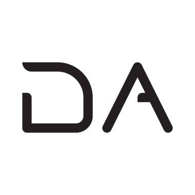 Da ilk harf vektör logo simgesi