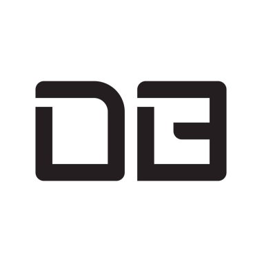 db ilk harf vektör logo simgesi