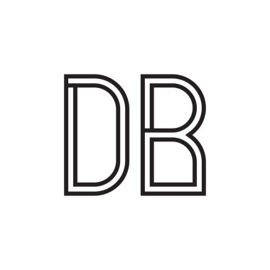 db ilk harf vektör logo simgesi