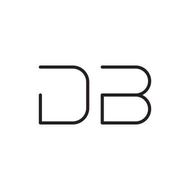 db ilk harf vektör logo simgesi