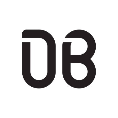 db ilk harf vektör logo simgesi