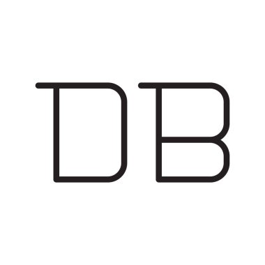 db ilk harf vektör logo simgesi