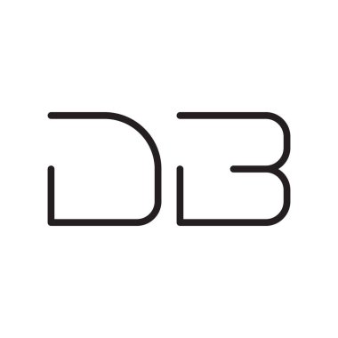 db ilk harf vektör logo simgesi