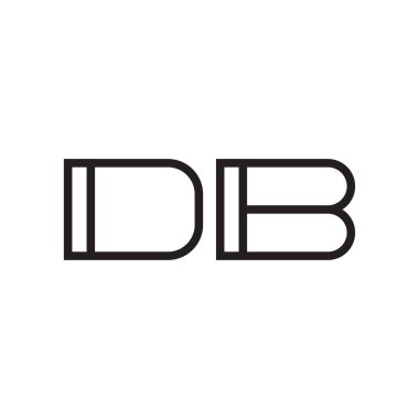 db ilk harf vektör logo simgesi