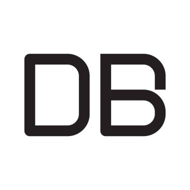 db ilk harf vektör logo simgesi