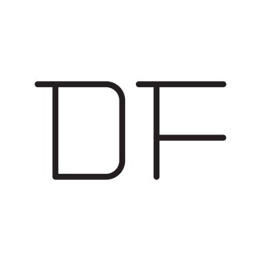 df ilk harf vektör logo simgesi